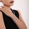 Wholesale Women's 316L Stainless Steel Zircon Gypsophila Handmade Pvd Plated Geometric Pattern Bracelet Jewelry