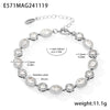 Wholesale Women's 316L Stainless Steel Zircon Gypsophila Handmade Pvd Plated Geometric Pattern Bracelet Jewelry