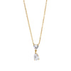 Wholesale Women's Stainless Steel Zircon Heart And Drop Shape Pendant Necklace With Oshaped Chain 18K Gold Plated Ins Style Minimalist