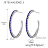 Wholesale Women's Stainless Steel Zircon Inlaid Geometric U Shape Light Luxury Style Circle Earrings With Electroplating Treatment