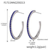 Wholesale Women's Stainless Steel Zircon Inlaid Geometric U Shape Light Luxury Style Circle Earrings With Electroplating Treatment