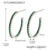 Wholesale Women's Stainless Steel Zircon Inlaid Geometric U Shape Light Luxury Style Circle Earrings With Electroplating Treatment
