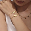 Wholesale Women's Stainless Steel Zircon Love Letter Heart Geometric Style Electroplated Bracelet