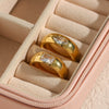 Wholesale Women's Stainless Steel Zircon Ring With Geometric Styling And 18K Gold Plated Electroplating