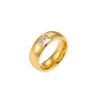 Wholesale Women's Stainless Steel Zircon Ring With Geometric Styling And 18K Gold Plated Electroplating