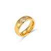 Wholesale Women's Stainless Steel Zircon Ring With Geometric Styling And 18K Gold Plated Electroplating