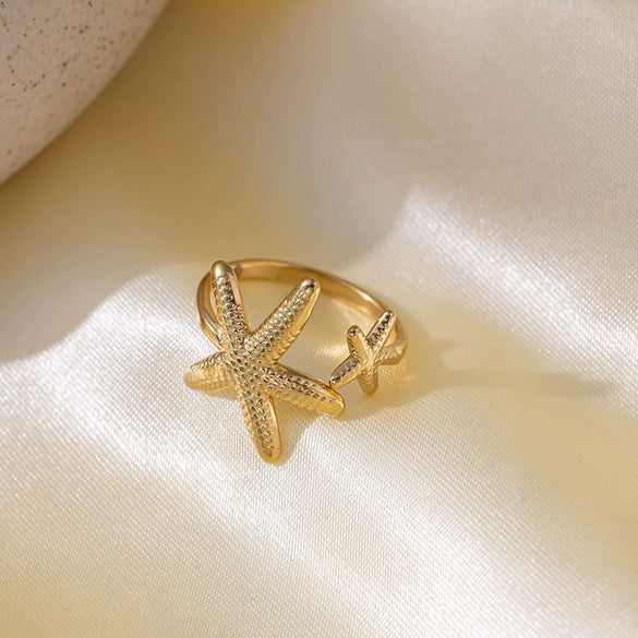 Wholesale Women's Starfish Ocean Element Jewelry Set Made Of Titanium Steel With Electroplating Treatment