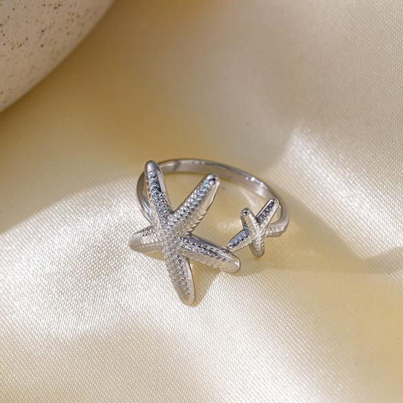 Wholesale Women's Starfish Ocean Element Jewelry Set Made Of Titanium Steel With Electroplating Treatment