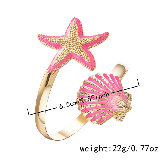 Wholesale Women's Starfish Shell Bracelet Alloy Electroplated Bohemian Vacation Minimalist Jewelry