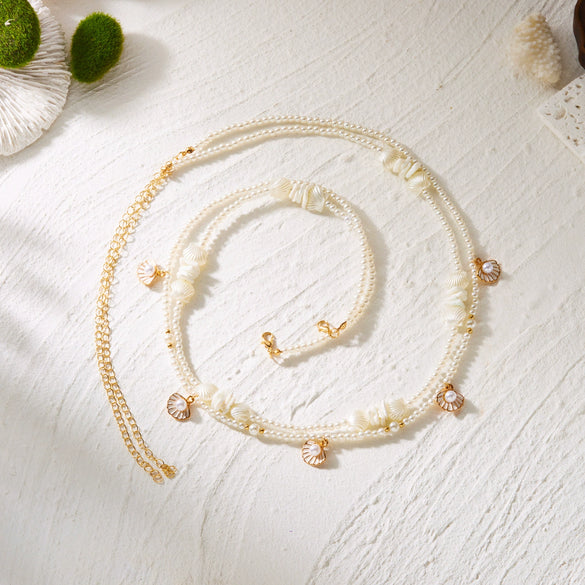 Wholesale Women's Starfish Shell Pendant Waist Chain Zinc Alloy