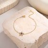 Wholesale Women's Starshaped Stainless Steel And 18K Gold Electroplated Zircon Bracelets Niche Design Simple And Elegant