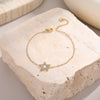 Wholesale Women's Starshaped Stainless Steel And 18K Gold Electroplated Zircon Bracelets Niche Design Simple And Elegant
