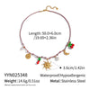 Wholesale Women's Starshaped Stainless Steel Charm Pendant Necklace With Rope Chain And Pvd Furnace Vacuum Real Gold Plating
