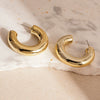 Wholesale Women's Steel Needle Metal C Shaped Geometric Earrings With Electroplating Treatment