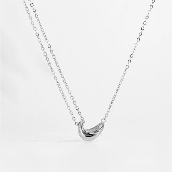 Wholesale Women's 925 Sterling Silver Acacia Bean Geometric Fashion Necklace With Electroplating