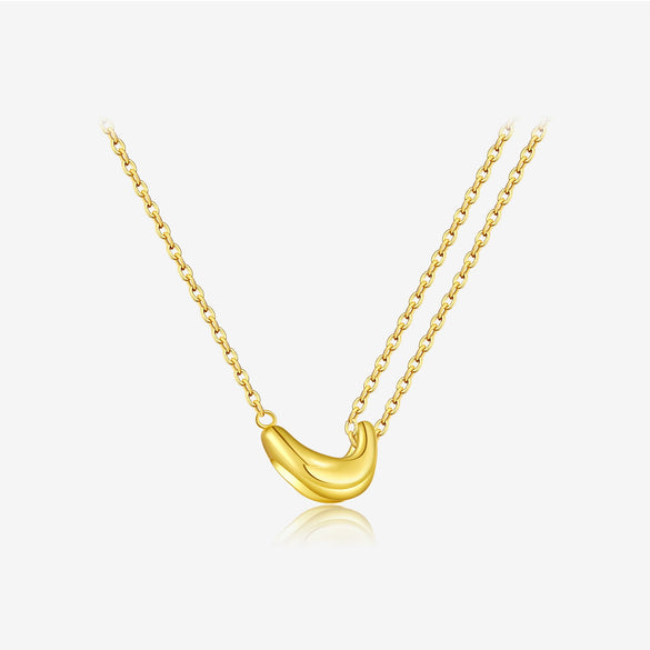 Wholesale Women's 925 Sterling Silver Acacia Bean Geometric Fashion Necklace With Electroplating