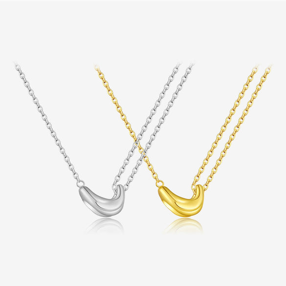 Wholesale Women's 925 Sterling Silver Acacia Bean Geometric Fashion Necklace With Electroplating