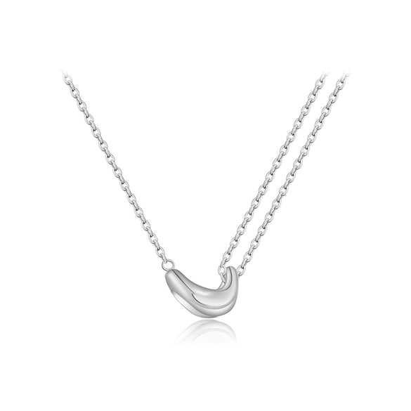 Wholesale Women's 925 Sterling Silver Acacia Bean Geometric Fashion Necklace With Electroplating