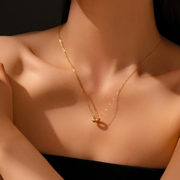Wholesale Women's 925 Sterling Silver Acacia Bean Geometric Fashion Necklace With Electroplating