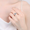 Wholesale Women's 925 Sterling Silver Alien Moissanite Emerald Cut Ring Plated Pt950 Gold Geometric Light Luxury Style