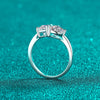 Wholesale Women's 925 Sterling Silver Alien Moissanite Emerald Cut Ring Plated Pt950 Gold Geometric Light Luxury Style
