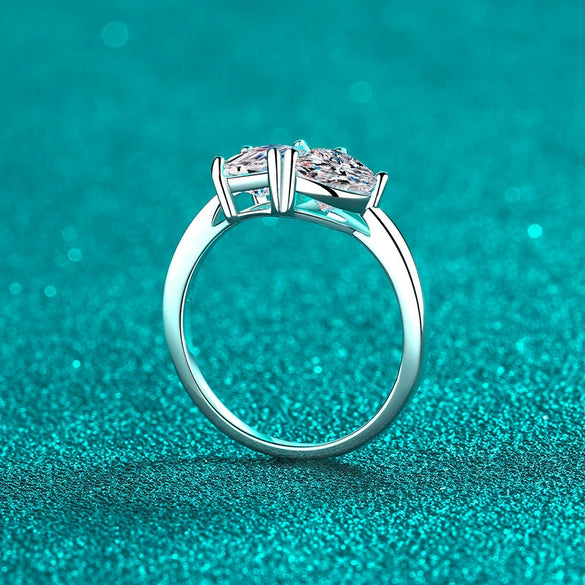 Wholesale Women's 925 Sterling Silver Alien Moissanite Emerald Cut Ring Plated Pt950 Gold Geometric Light Luxury Style