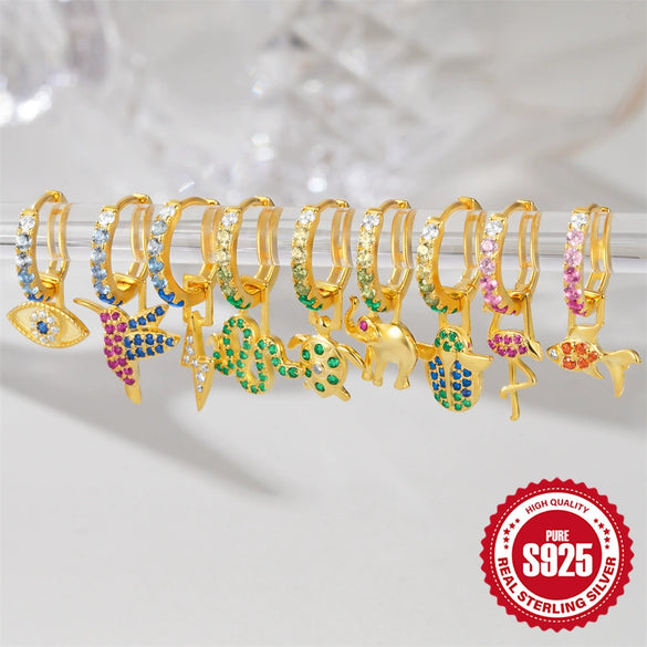 Wholesale Women's 925 Sterling Silver Animal Goldfish Charm Earrings With Electroplating Treatment