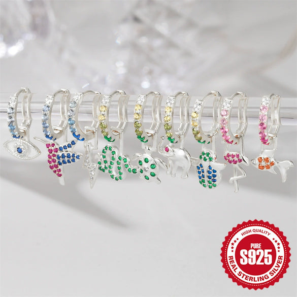 Wholesale Women's 925 Sterling Silver Animal Goldfish Charm Earrings With Electroplating Treatment