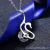 Wholesale Women's Sterling Silver Animals Zodiac Swan Pendant Cross Chain Necklace With Simulation Diamond And Electroplating Treatment
