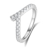 Wholesale Women's 925 Sterling Silver Asymmetric Cross Single Row Zircon Ring With Diamond Design And Geometric Style