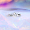 Wholesale Women's 925 Sterling Silver Asymmetric Cross Single Row Zircon Ring With Diamond Design And Geometric Style