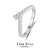 Wholesale Women's 925 Sterling Silver Asymmetric Cross Single Row Zircon Ring With Diamond Design And Geometric Style
