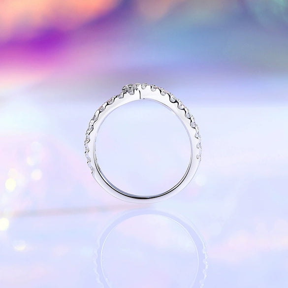Wholesale Women's 925 Sterling Silver Asymmetric Cross Single Row Zircon Ring With Diamond Design And Geometric Style