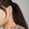 Wholesale Women's 925 Sterling Silver Asymmetric Star Earrings With Electroplating And Colorful Zircon
