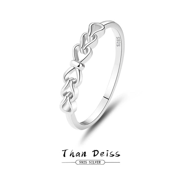 Wholesale Women's 925 Sterling Silver Bow And Heart Pattern Fashion Ring With Electroplating