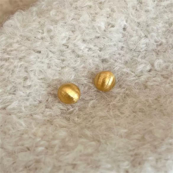 Wholesale Women's 925 Sterling Silver Brushed Ball Earrings With Geometric Style And Letter Number Text Pattern Electroplated