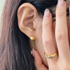 Wholesale Women's 925 Sterling Silver Brushed Ball Earrings With Geometric Style And Letter Number Text Pattern Electroplated