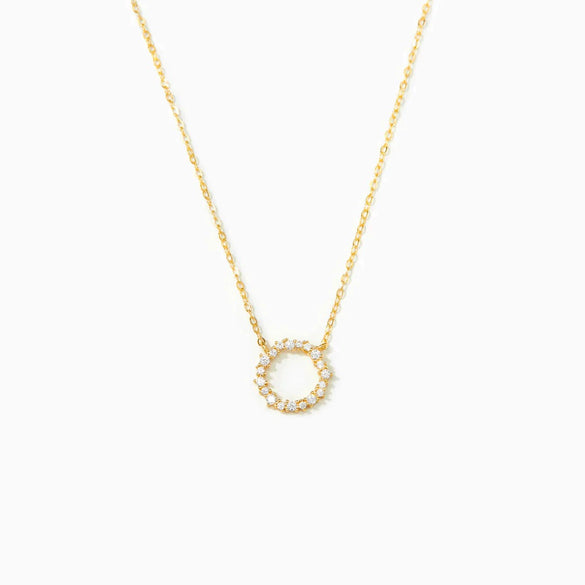 Wholesale Women's Sterling Silver 925 Circle Zircon Ochain Necklace With Geometric Style And Electroplating Treatment
