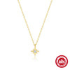 Wholesale Women's 925 Sterling Silver Classic Star Geometric Pendant Collarbone Necklace With Electroplating Ochain