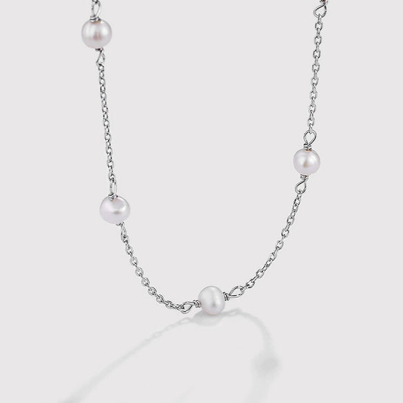 Wholesale Women's 925 Sterling Silver Clavicle Chain With Geometric Pattern And Electroplating Treatment