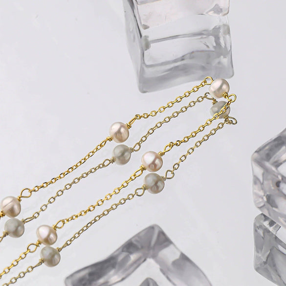 Wholesale Women's 925 Sterling Silver Clavicle Chain With Geometric Pattern And Electroplating Treatment