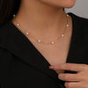 Wholesale Women's 925 Sterling Silver Clavicle Chain With Geometric Pattern And Electroplating Treatment