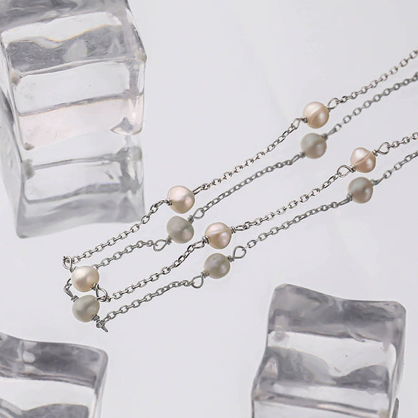 Wholesale Women's 925 Sterling Silver Clavicle Chain With Geometric Pattern And Electroplating Treatment