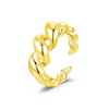 Wholesale Women's 925 Sterling Silver Cold Style Geometric Twist Open Ring With Electroplating Treatment