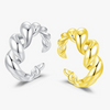 Wholesale Women's 925 Sterling Silver Cold Style Geometric Twist Open Ring With Electroplating Treatment