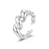 Wholesale Women's 925 Sterling Silver Cold Style Geometric Twist Open Ring With Electroplating Treatment