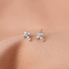 Wholesale Women's 925 Sterling Silver Cross Earrings With Mini Diamond Plated 14K Gold Base And Simple Style