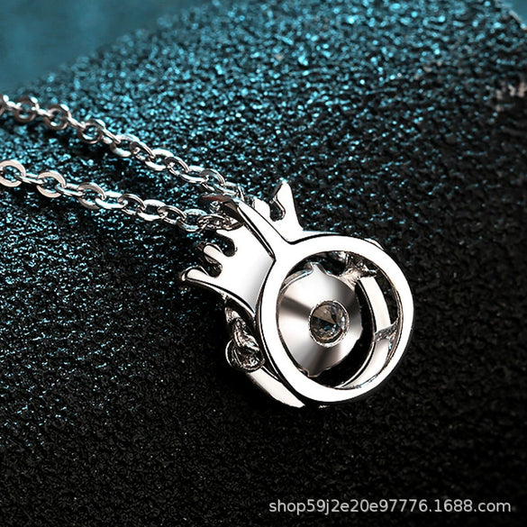 Wholesale Women's 925 Sterling Silver Crown Pendant Necklace With Electroplating And Cross Car Flower Chain