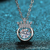 Wholesale Women's 925 Sterling Silver Crown Pendant Necklace With Electroplating And Cross Car Flower Chain