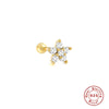 Wholesale Women's Sterling Silver Cute Mini Star Moon Puncture Thread Ear Nails With Electroplating